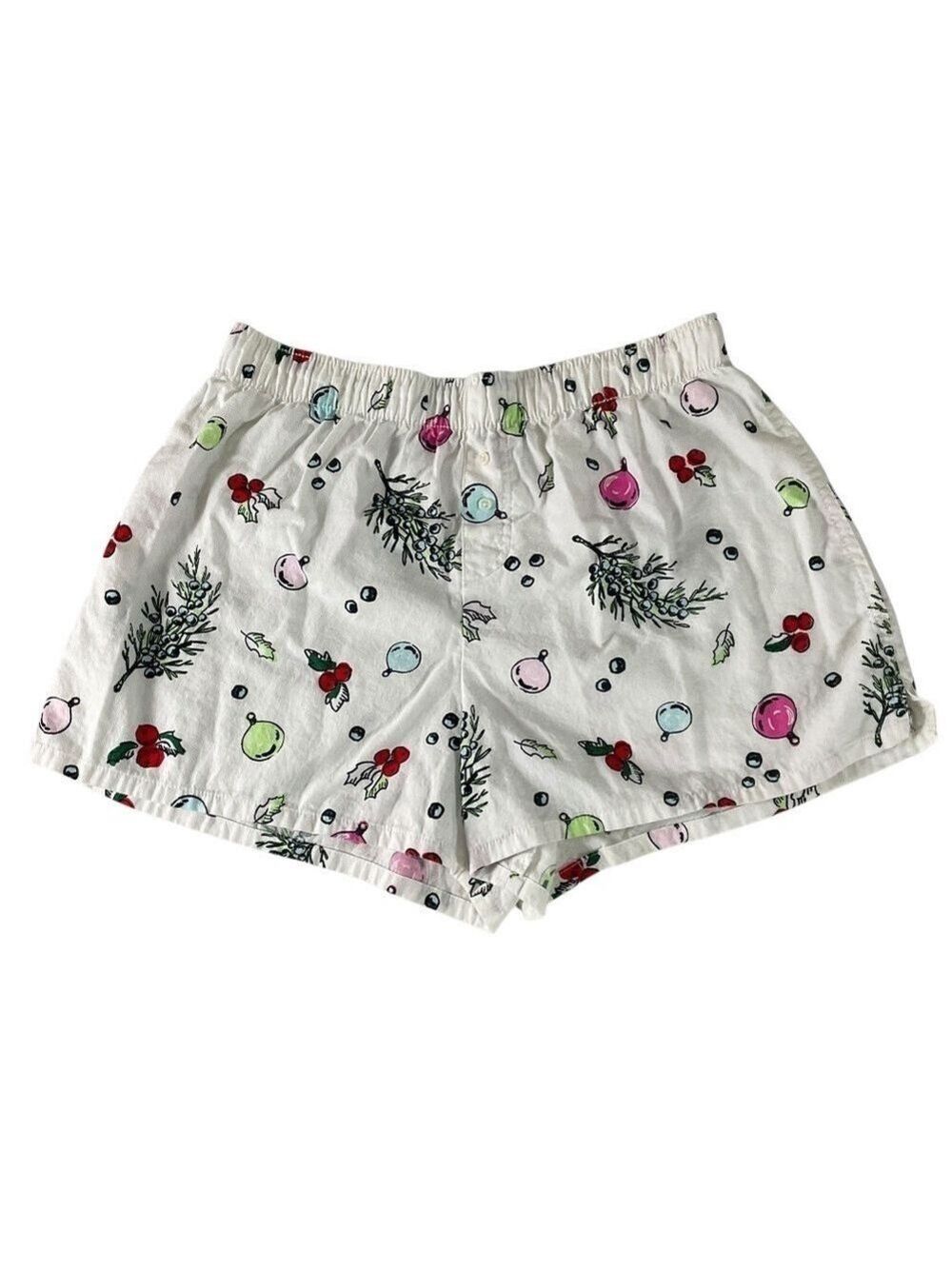 Colsie Holiday Pajama Sleep Shorts Women’s Medium Cotton Christmas Print Lounge